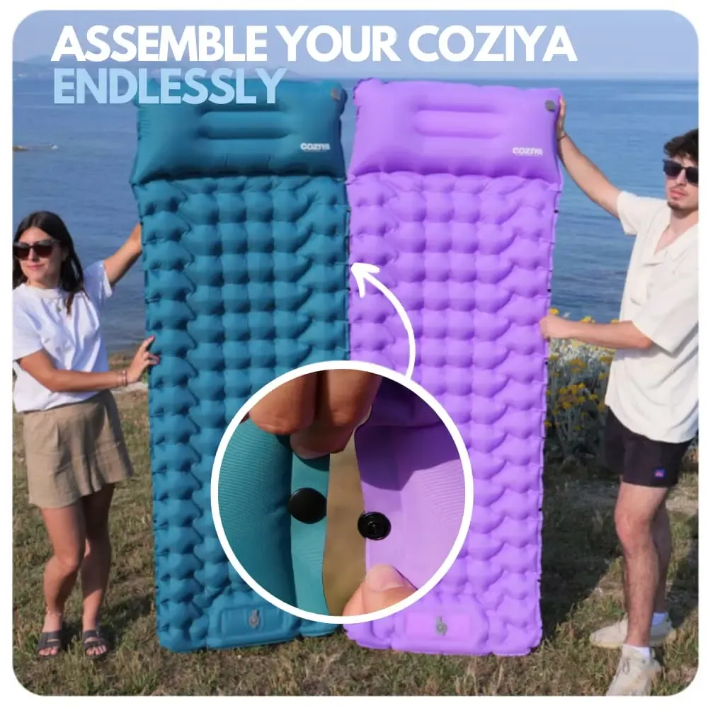 🔥Colchão Insuflável COZIYA com Bomba de Pé – Para Praia, Camping e Água | 50% Desconto por Tempo Limitado!