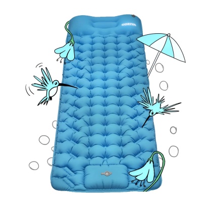 🔥Colchão Insuflável COZIYA com Bomba de Pé – Para Praia, Camping e Água | 50% Desconto por Tempo Limitado!