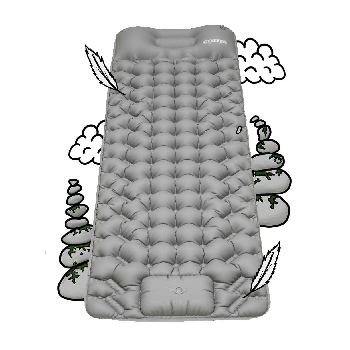 🔥Colchão Insuflável COZIYA com Bomba de Pé – Para Praia, Camping e Água | 50% Desconto por Tempo Limitado!