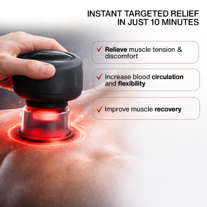Nutrofuels™ 3-in-1 Cupping Massager – Suction, Heat & Red Light Muscle Relief
