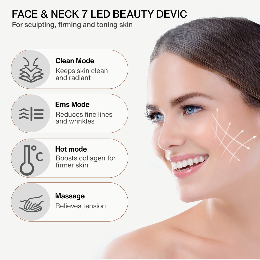 Nutrofuels™ 3-in-1 LED Face Sculpting Wand – Red, Blue & Green Light Therapy