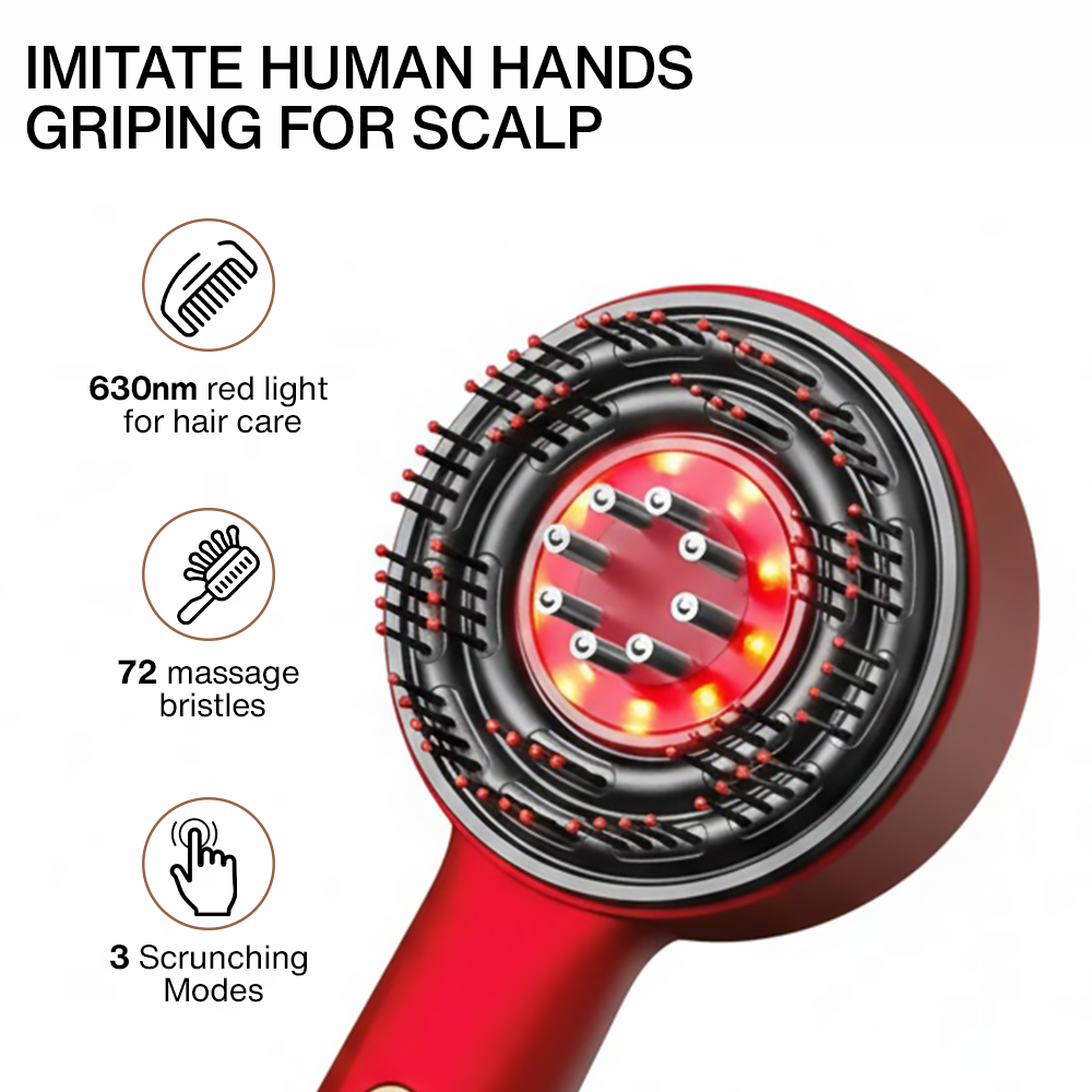 Nutrofuels™ Red Light Scalp Massager Comb – LED & Vibration for Hair Growth