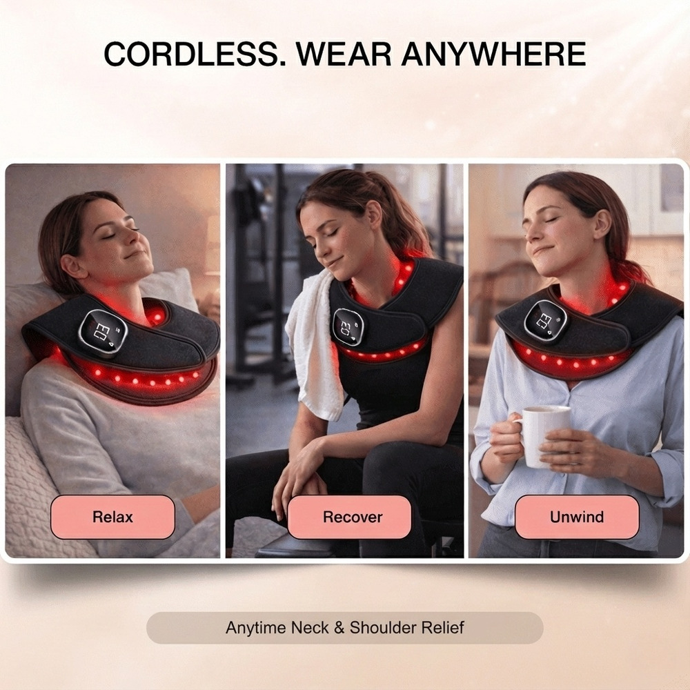 Nutrofuels™ Infrared  Neck & Shoulder Wrap – Red + NIR Light Therapy for Relief