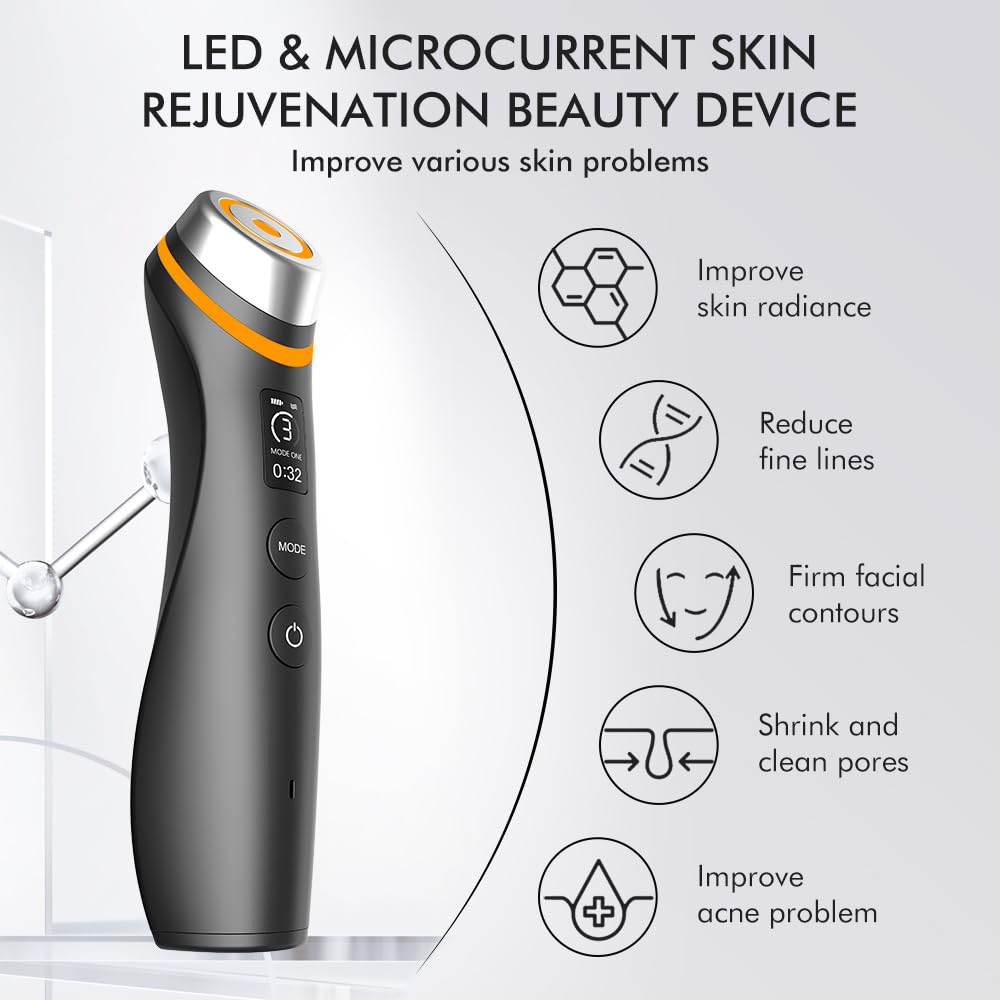 Nutrofuels™ 6-in-1 Facial Rejuvenator – LED & Microcurrent Lifting for Firmer, Brighter Skin