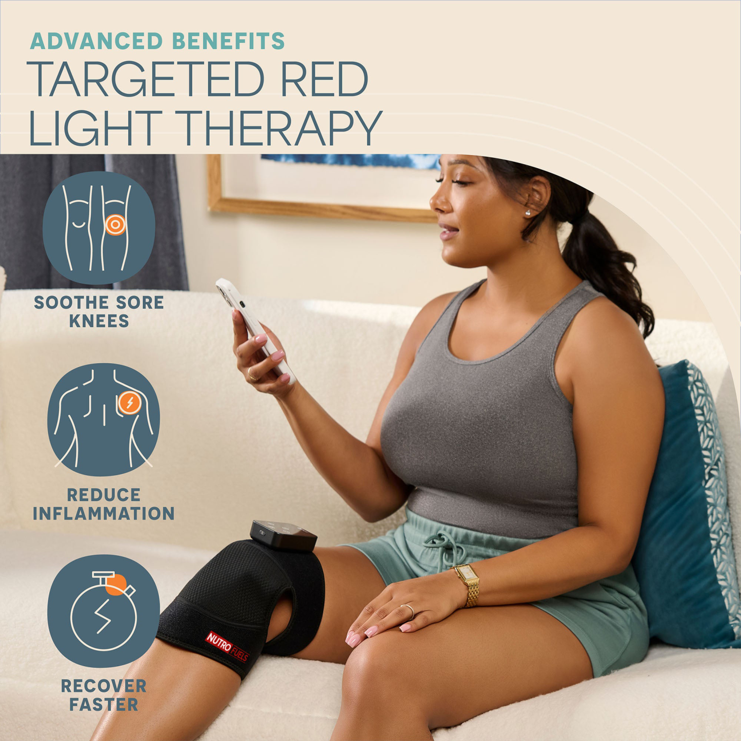 Nutrofuels™ Knee Wrap – Red Light Relief for Joint Pain & Stiffness
