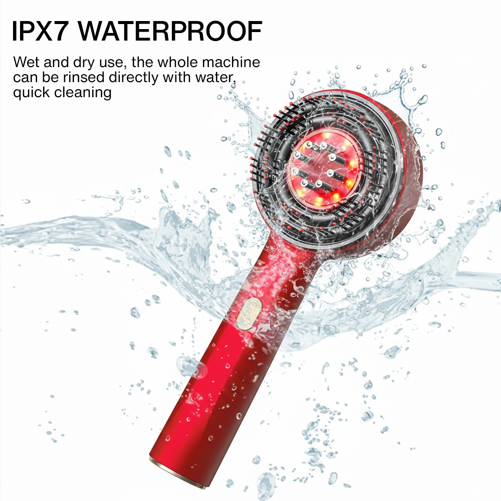 Nutrofuels™ Red Light Scalp Massager Comb – LED & Vibration for Hair Growth