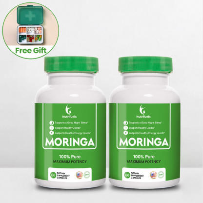 Moringa Capsules – 5X More Nutrients, 100% Organic & USA Made + Free Gift🎁