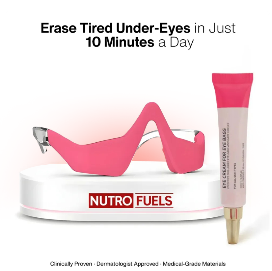 Nutrofuels™ 2-in-1 Red Light + EMS Eye Massager – Reduce Bags & Dark Circles