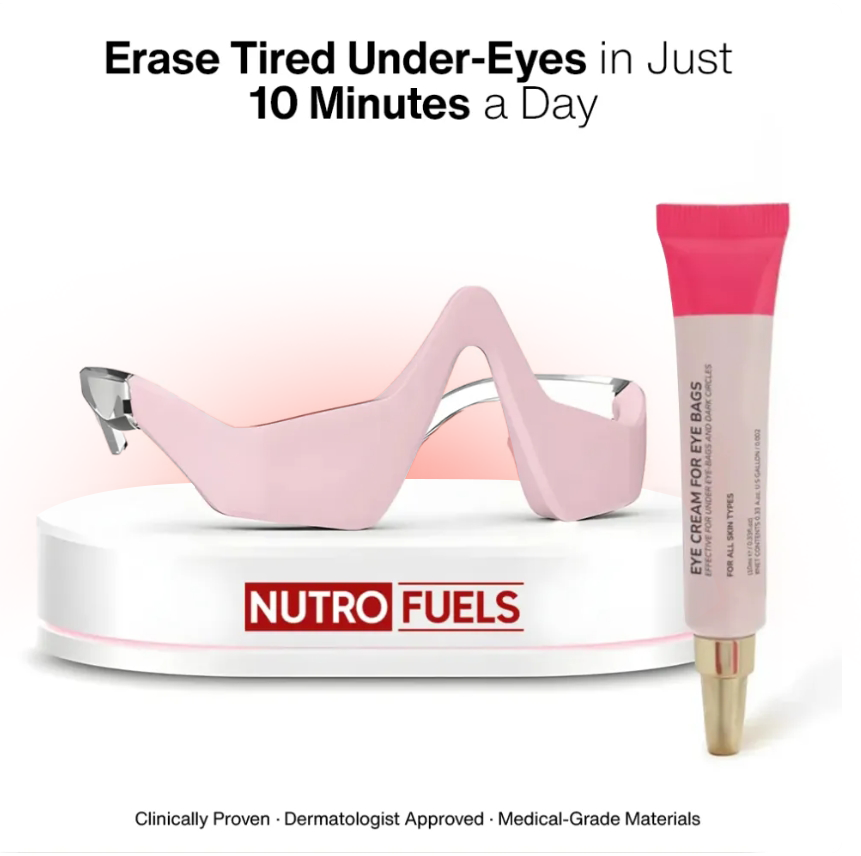 Nutrofuels™ 2-in-1 Red Light + EMS Eye Massager – Reduce Bags & Dark Circles