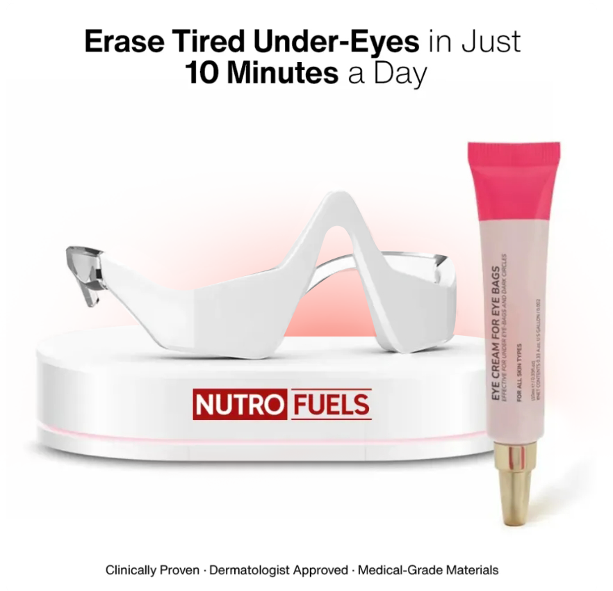 Nutrofuels™ 2-in-1 Red Light + EMS Eye Massager – Reduce Bags & Dark Circles