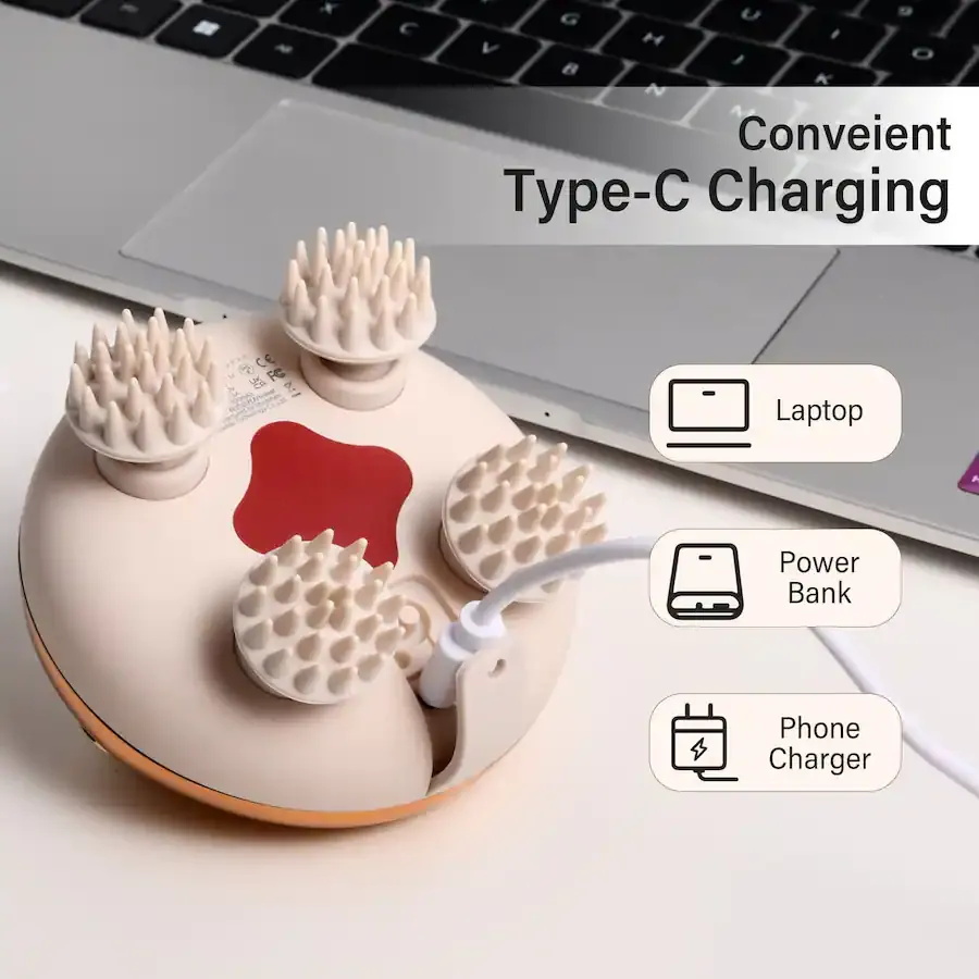 Nutrofuels™ Scalp Massager – Red Light for Hair Growth & Tension Relief