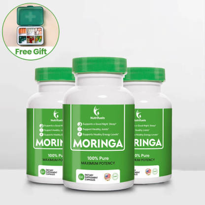 Moringa Capsules – 5X More Nutrients, 100% Organic & USA Made + Free Gift🎁