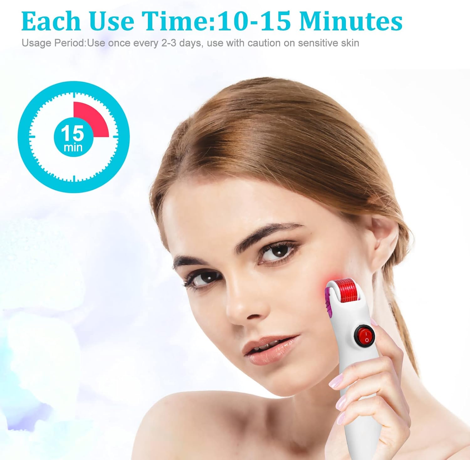 Nutrofuels™ Red LED Microneedling Derma Roller – 2-in-1 Collagen & Glow Reviver