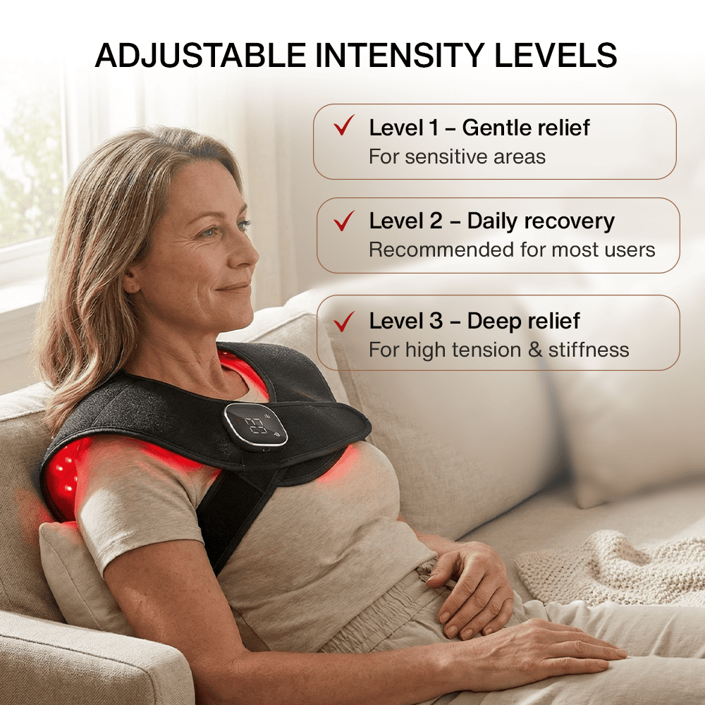 Nutrofuels™ Infrared  Neck & Shoulder Wrap – Red + NIR Light Therapy for Relief