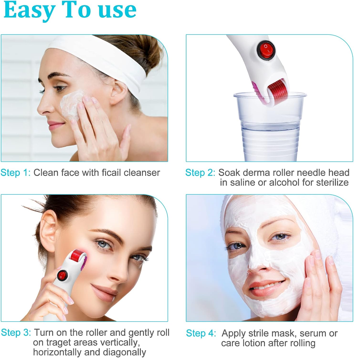 Nutrofuels™ Red LED Microneedling Derma Roller – 2-in-1 Collagen & Glow Reviver