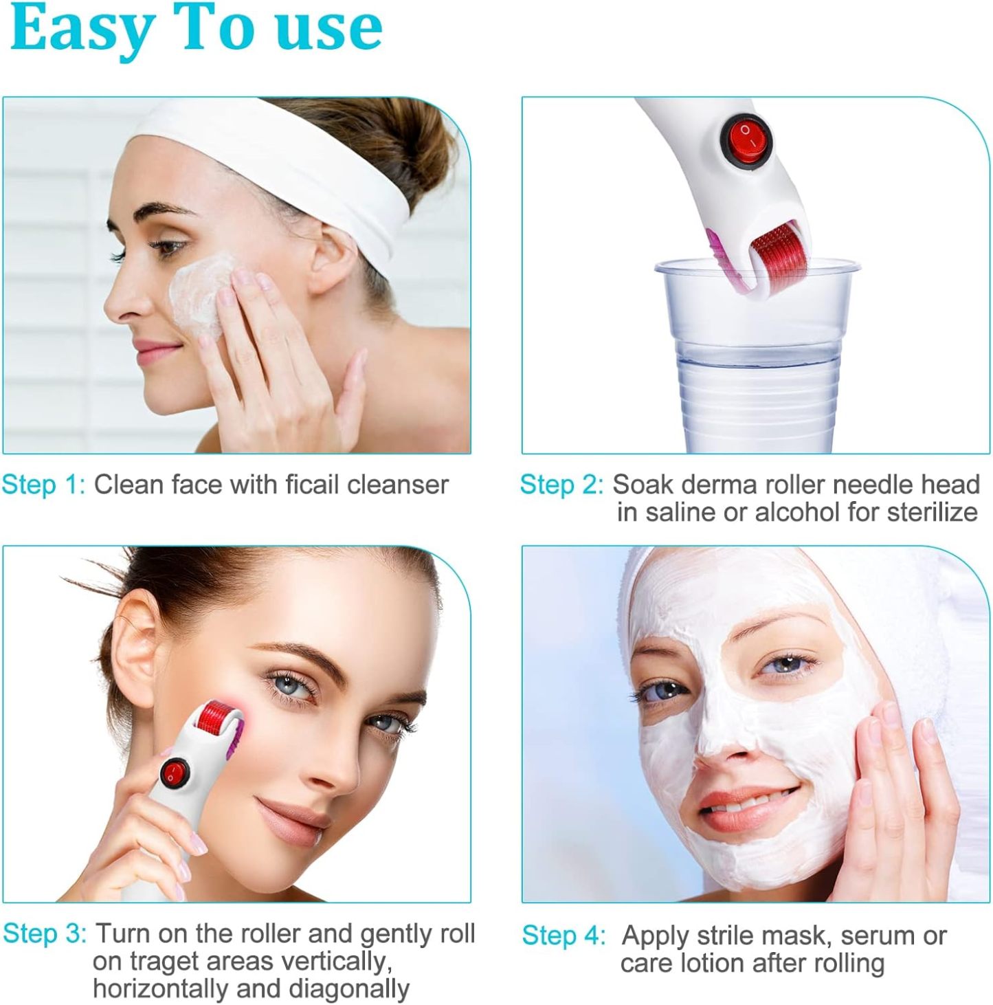 Nutrofuels™ Red LED Microneedling Derma Roller – 2-in-1 Collagen & Glow Reviver