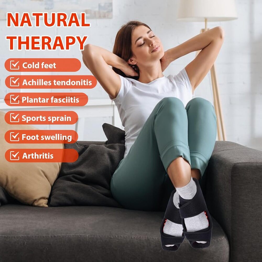 Dual-Wavelengths Red Light Therapy Shoes Foot Heating Muscle Pain Relief