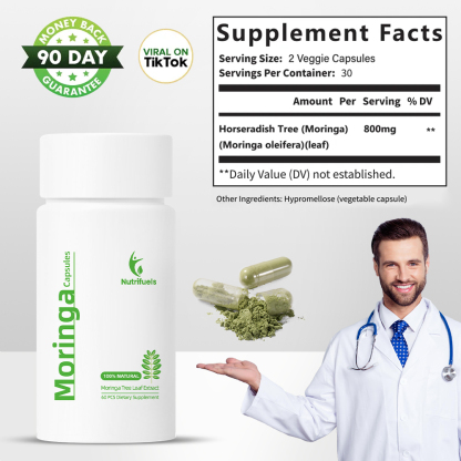 Moringa Capsules – 5X More Nutrients, 100% Organic & USA Made