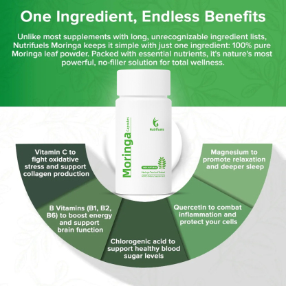 Moringa Capsules – 5X More Nutrients, 100% Organic & USA Made