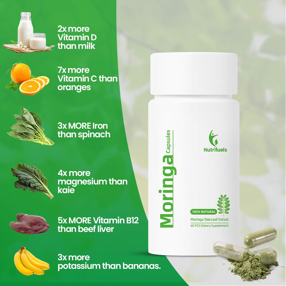 Moringa Capsules – 5X More Nutrients, 100% Organic & USA Made