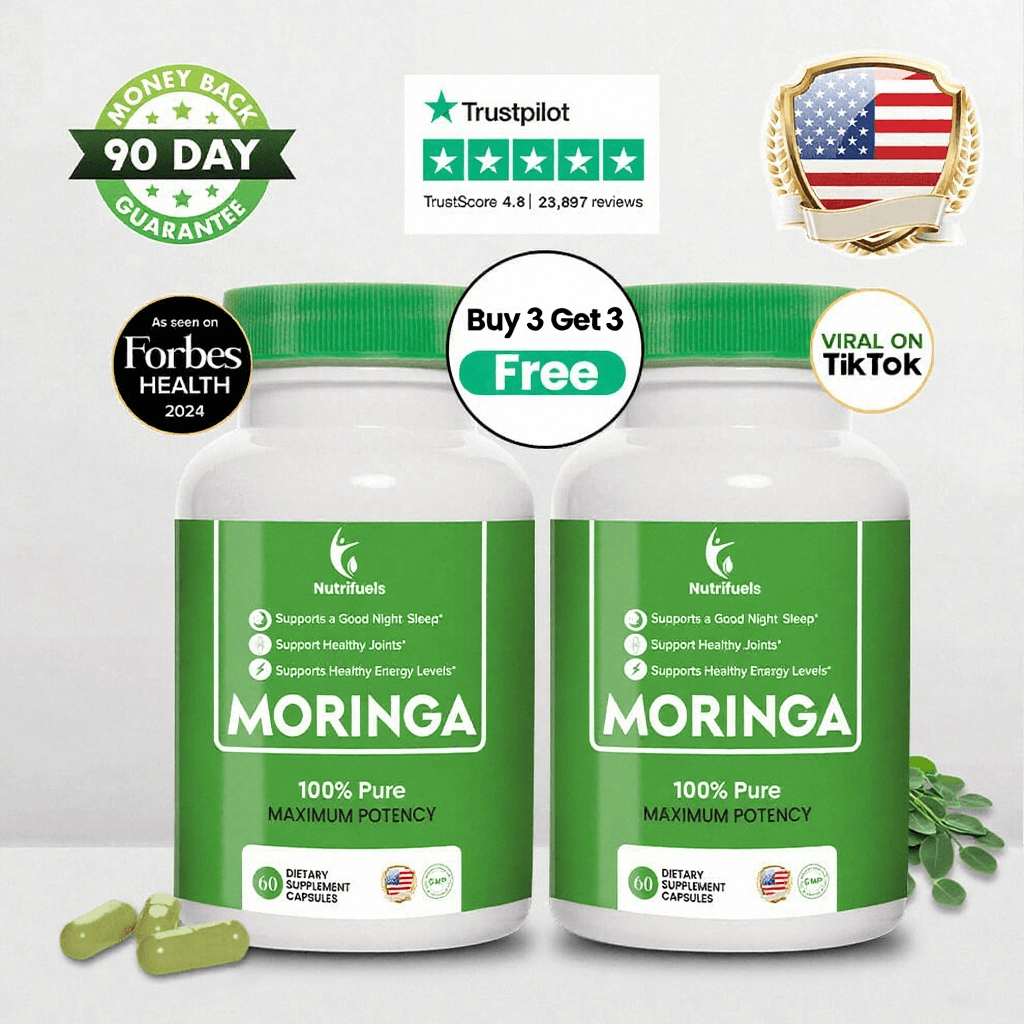 Buy 1 Get 1 Free – Moringa Capsules | 5X More Nutrients, 100% Organic, USA Made