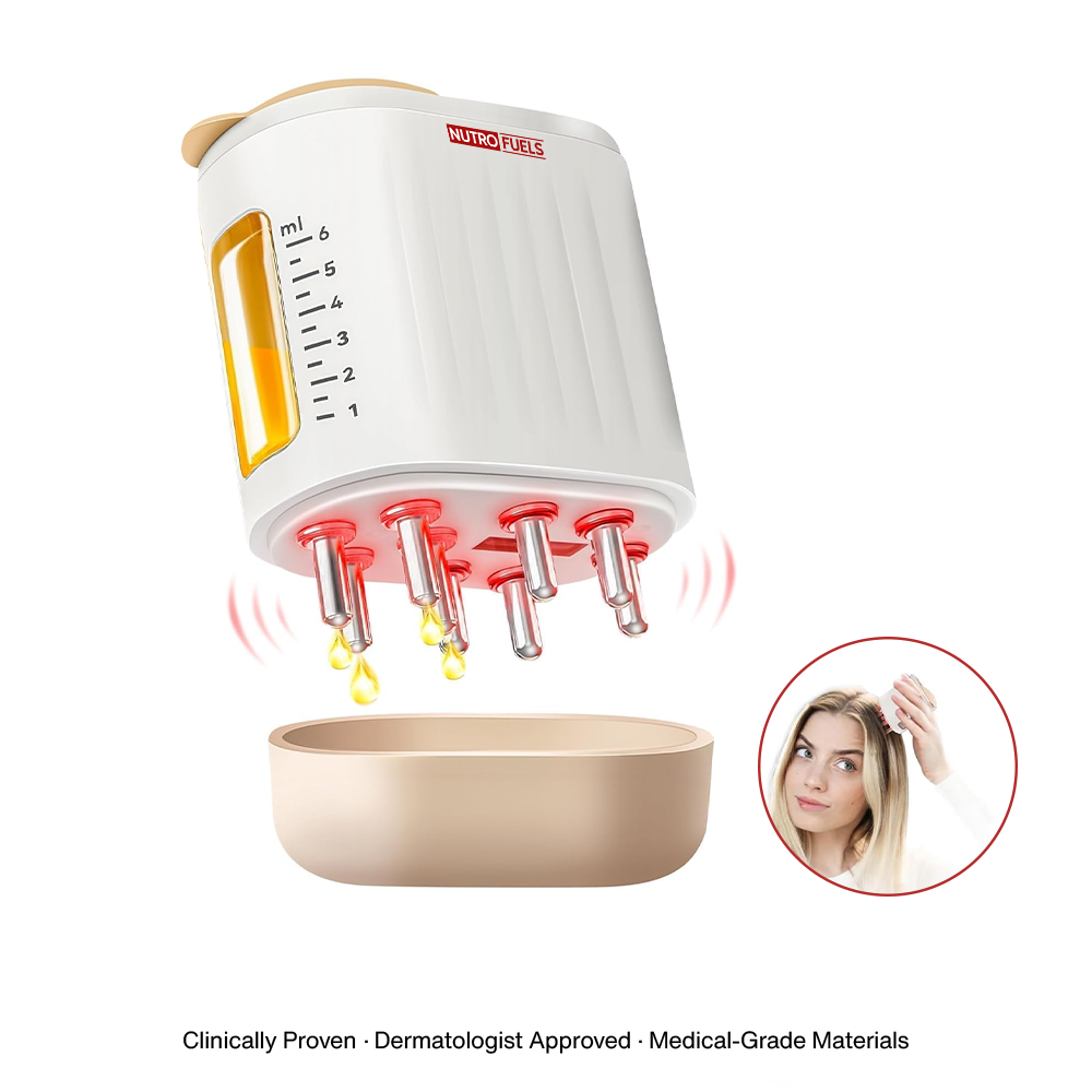 Nutrofuels™ Microcurrent LED Scalp Massager for Circulation & Healthier Hair