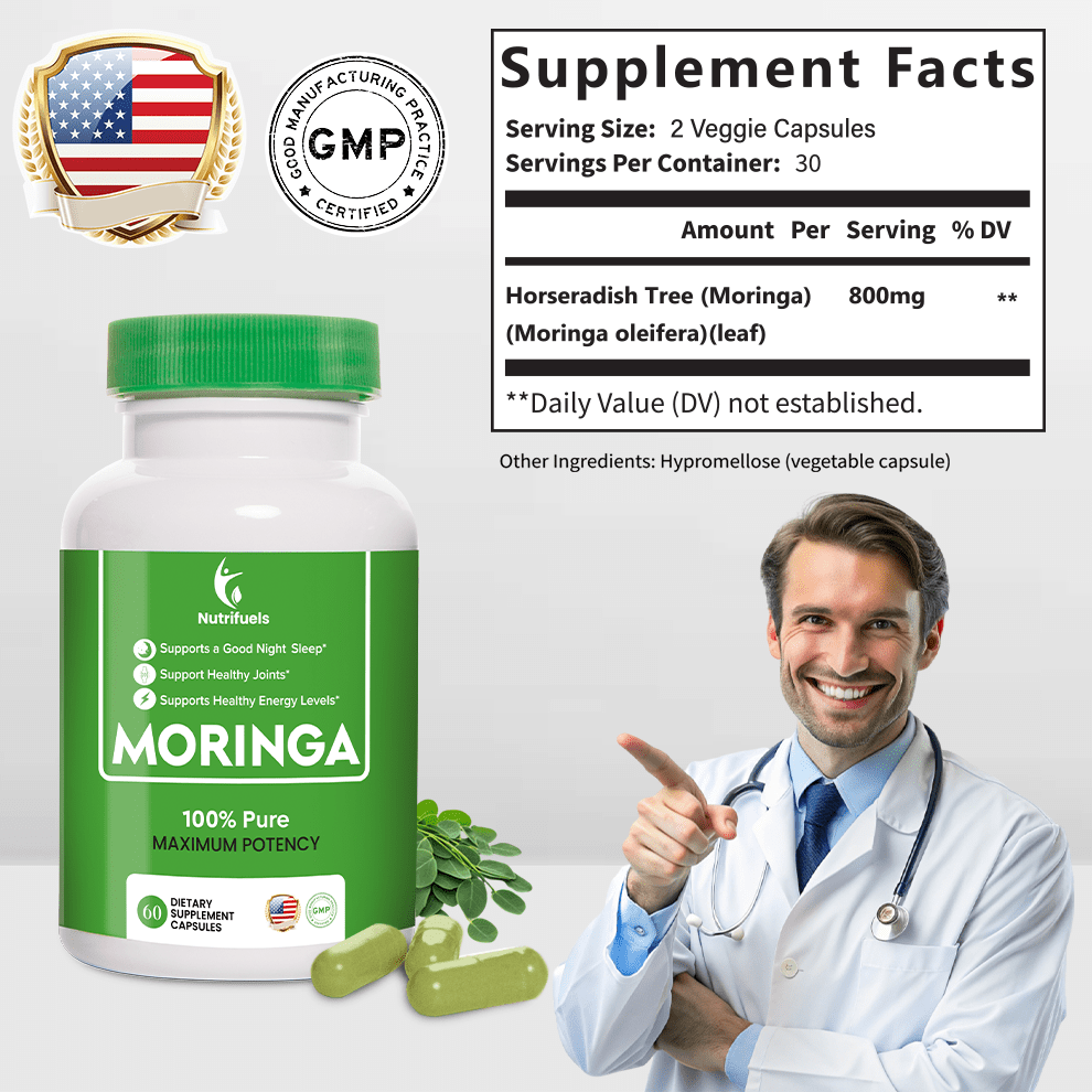 Moringa Capsules – 5X More Nutrients, 100% Organic & USA Made