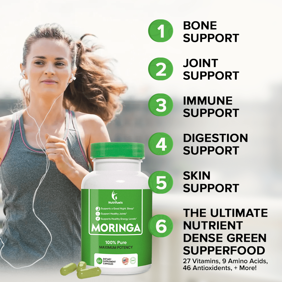 Moringa Capsules – 5X More Nutrients, 100% Organic & USA Made