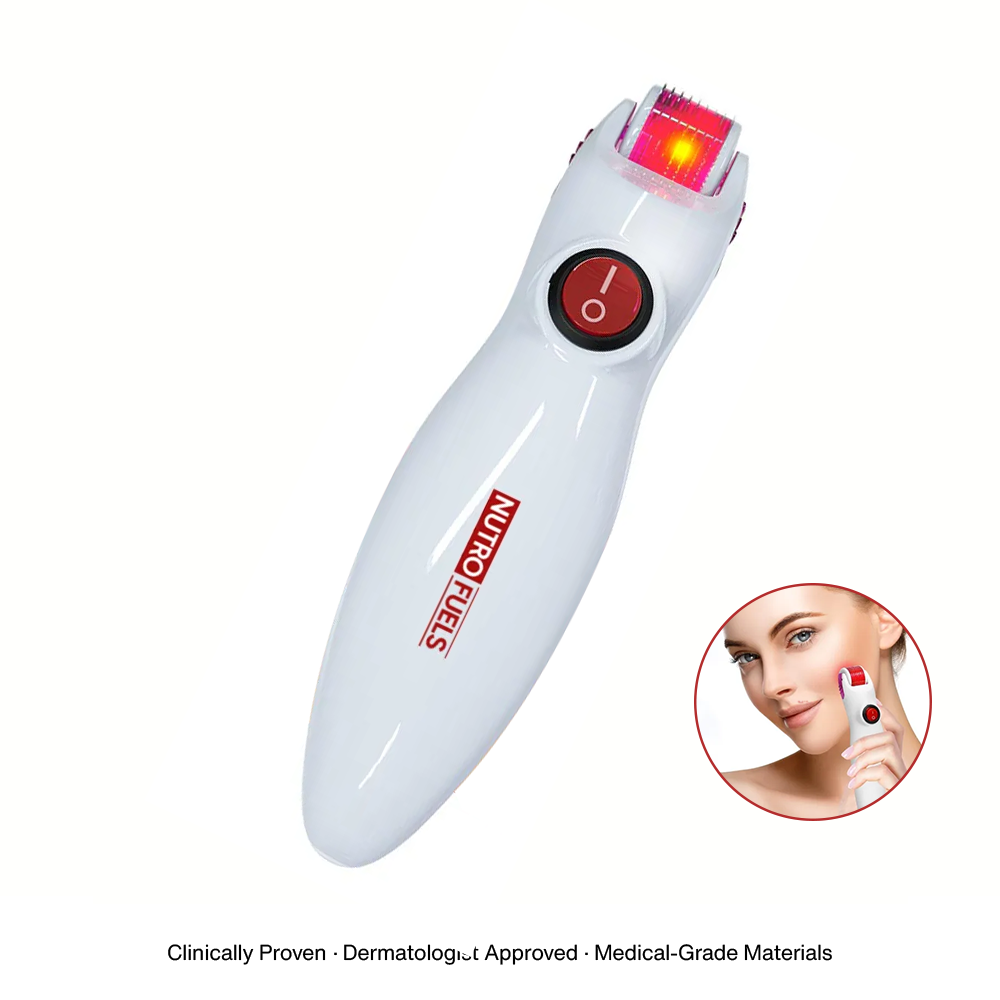 Nutrofuels™ Red LED Microneedling Derma Roller – Collagen & Glow Reviver
