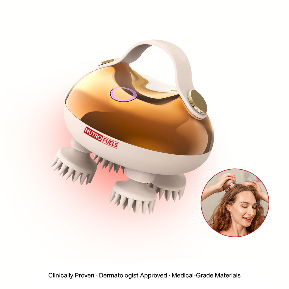 Nutrofuels™ Scalp Massager – Red Light for Hair Growth & Tension Relief