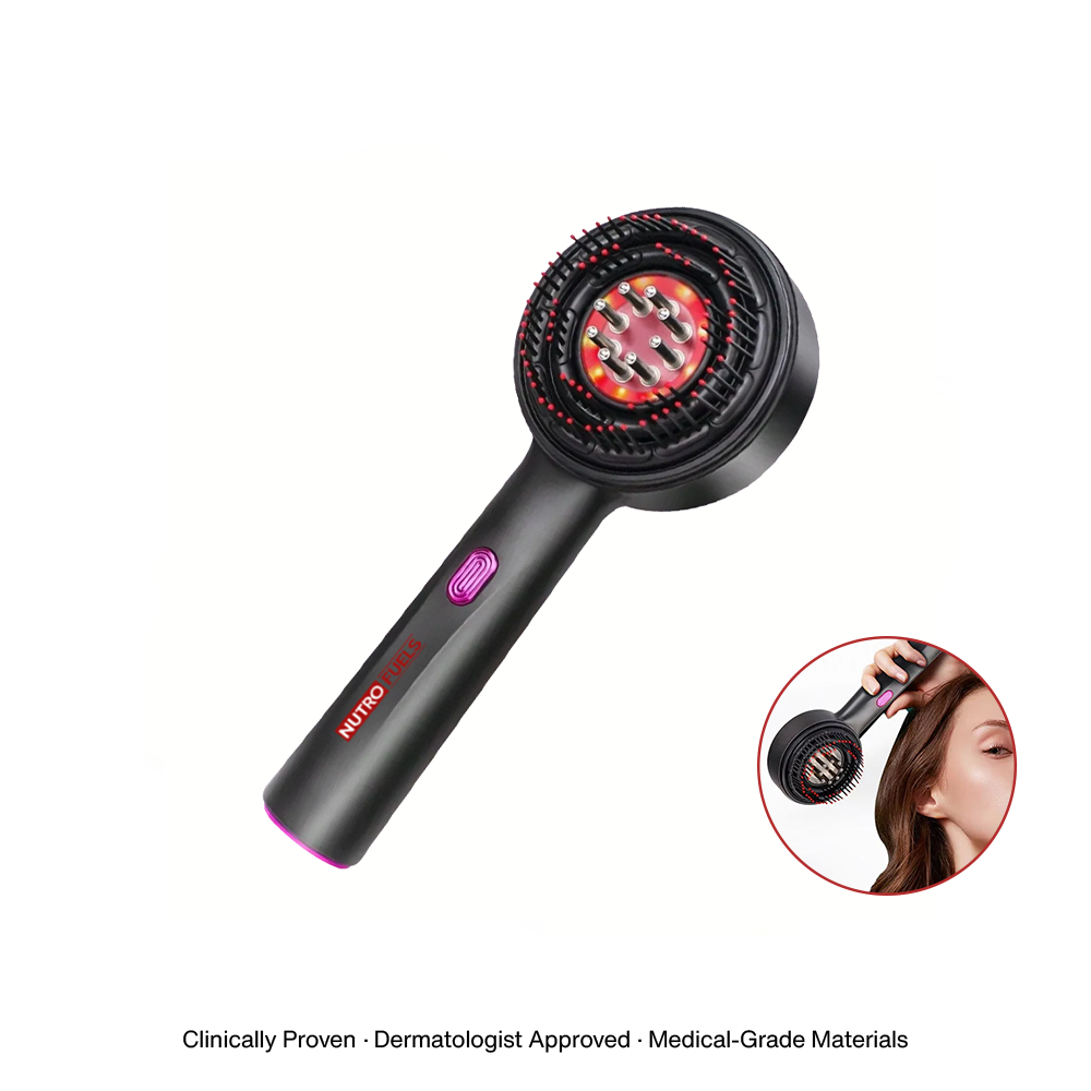 Nutrofuels™ Red Light Scalp Massage Brush – Boost Circulation & Support Thicker-Looking Hair