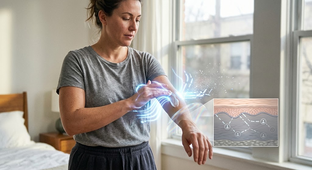 Doctor holding product