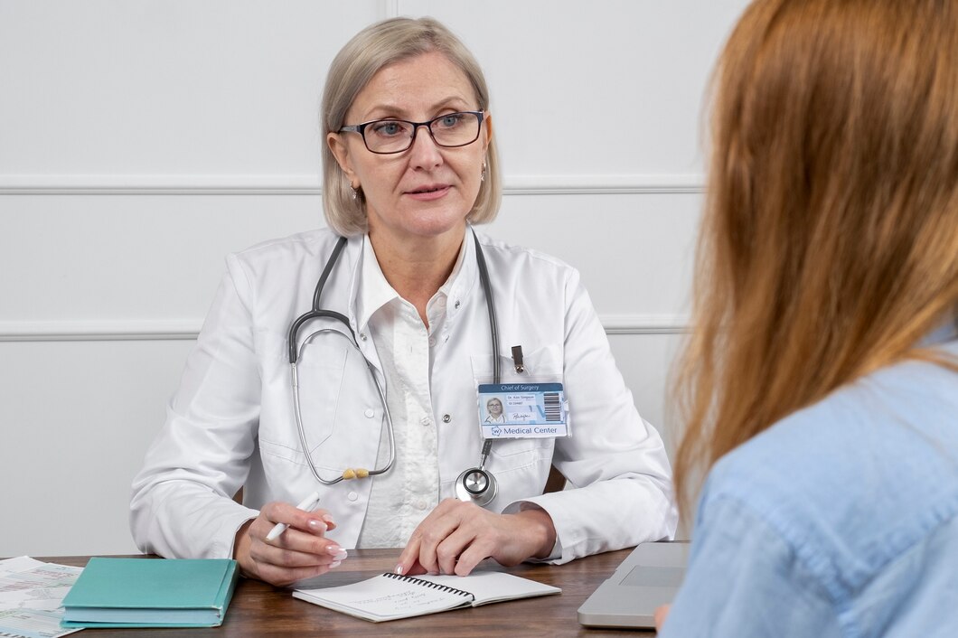 smiley doctor talking patient 23 2149351673