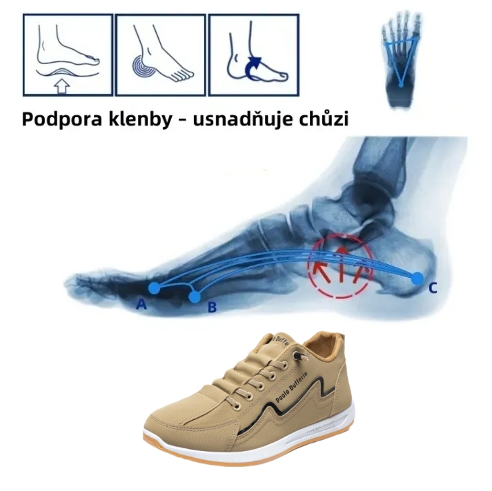 【🔥Dnes za poloviční cenu - nenechte si to ujít】 Ergonomicky navržená ortopedická obuv - design podpory klenby 👞Snadno se zbavte bolesti nohou