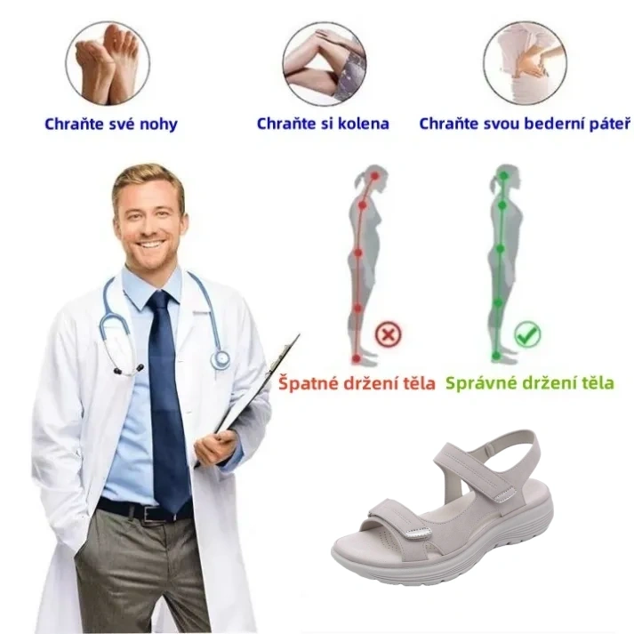 [🎁Dnes za poloviční cenu - Nenechte si to ujít] - Letní dámské ortopedické sandály s tlustou podrážkou a polstrováním