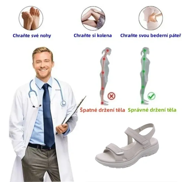 [🎁Dnes za poloviční cenu - Nenechte si to ujít] - Letní dámské ortopedické sandály s tlustou podrážkou a polstrováním