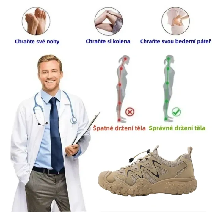 【🎁Dnešní 50% sleva - nenechte si ji ujít】Ergonomický design - nové outdoorové protiskluzové pánské turistické boty z roku 2025👞