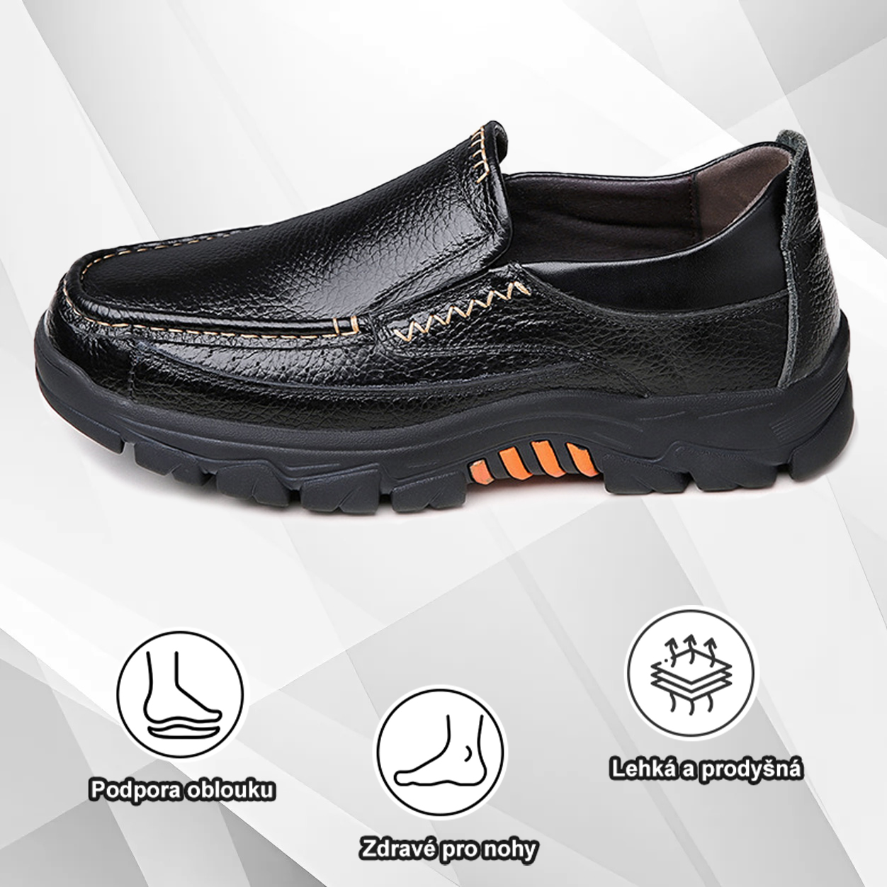 (🔥Dnes sleva 50 % – vezměte si to!) Prémiová stylová ortopedická obuv 👞 – Ergonomický design pro úlevu od bolesti