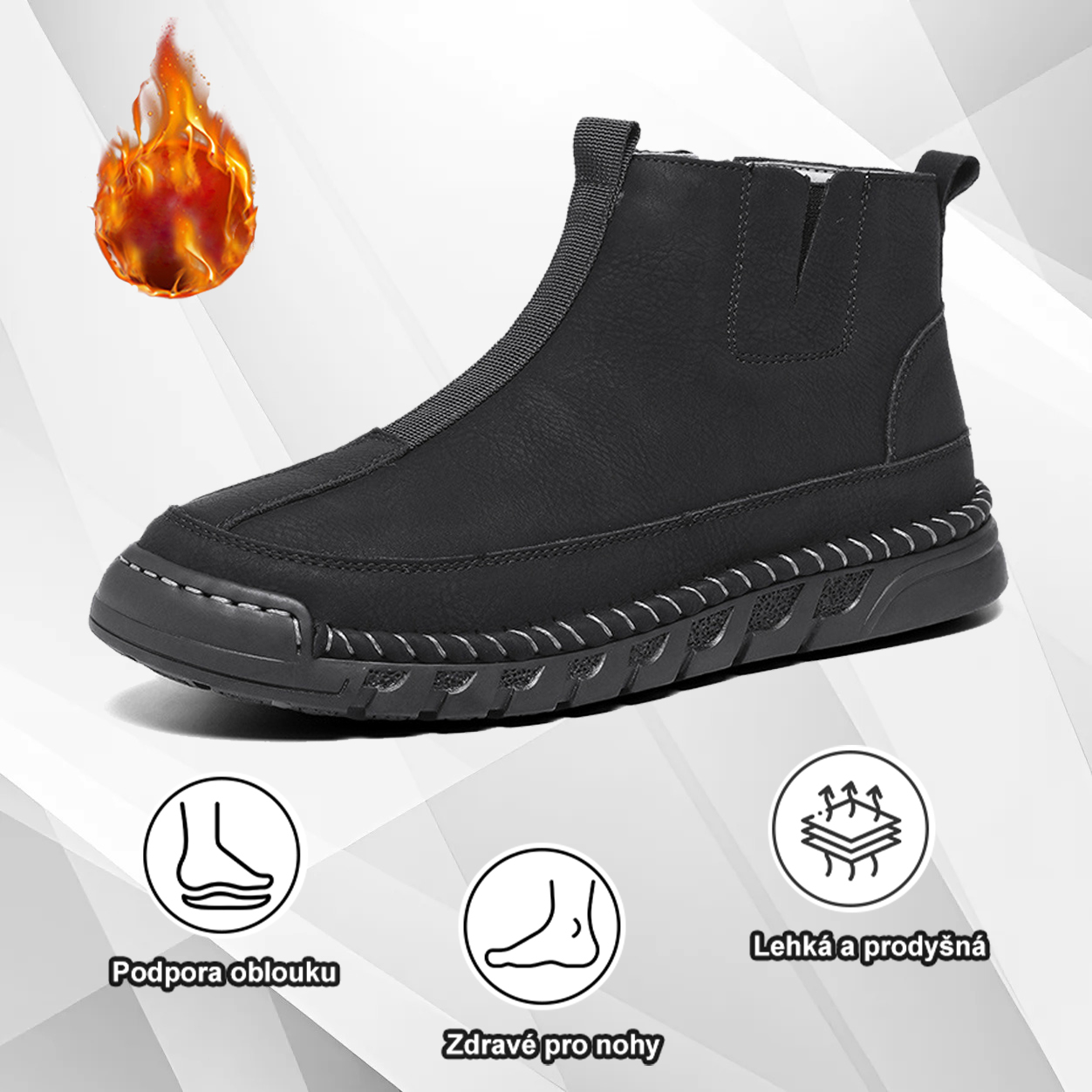 (🔥Dnes sleva 50 % – vezměte si to!) Prémiová stylová ortopedická obuv 👞 – Ergonomický design pro úlevu od bolesti