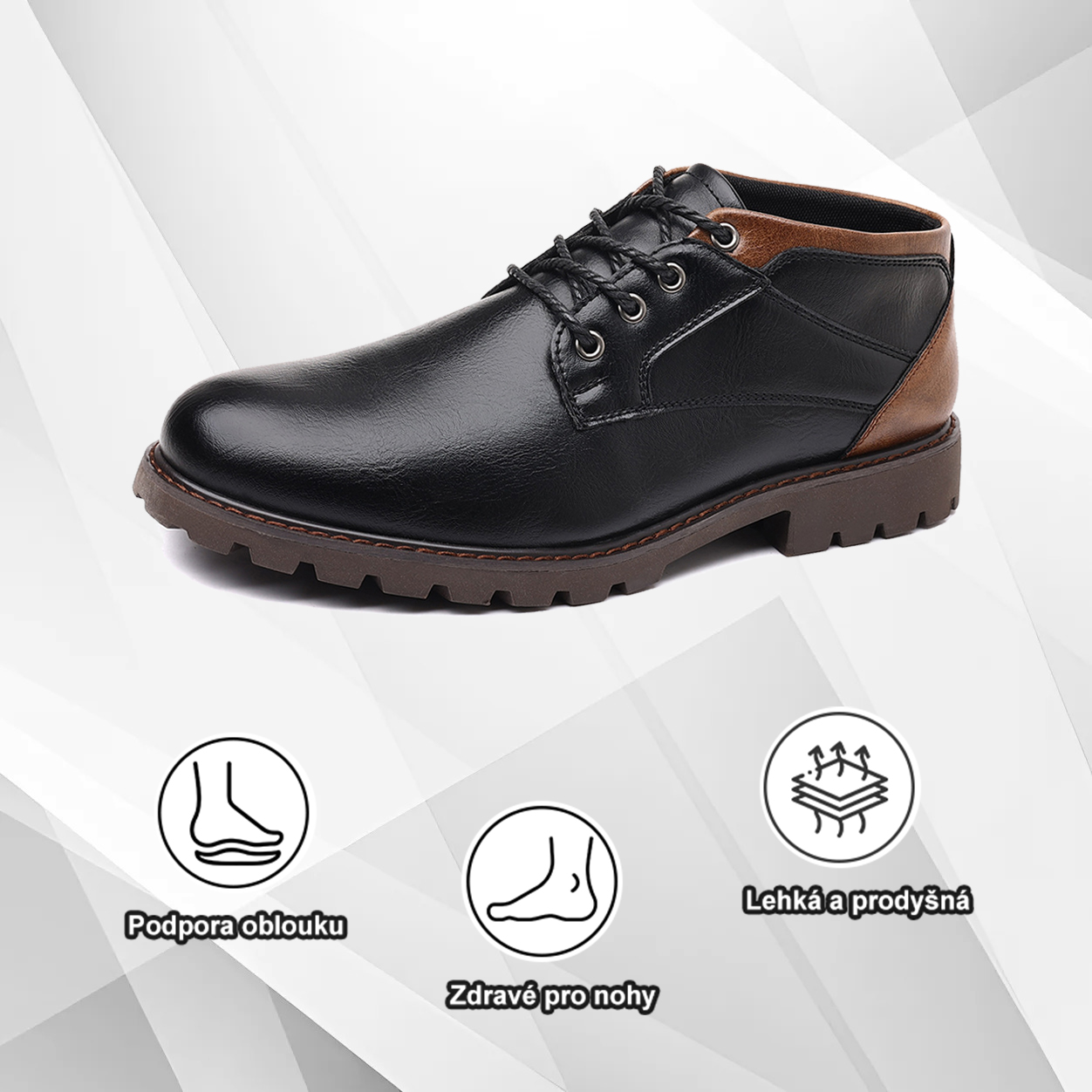 (🔥Dnes sleva 50 % – vezměte si to!) Prémiová stylová ortopedická obuv 👞 – Ergonomický design pro úlevu od bolesti