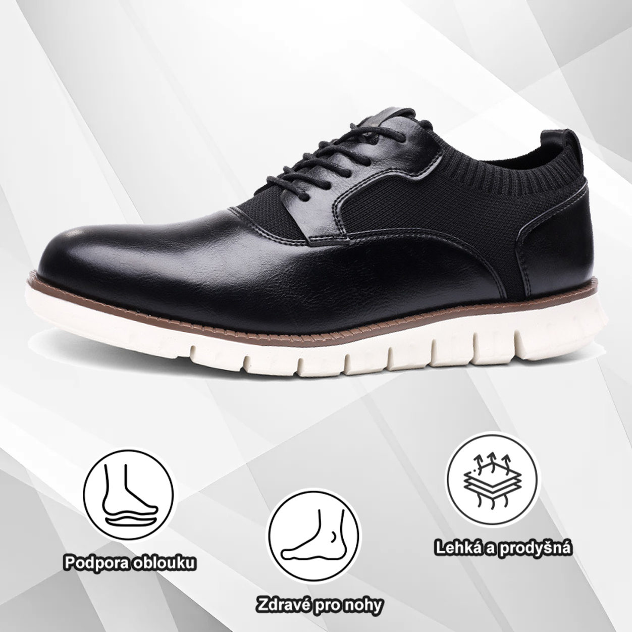 (🔥Dnes sleva 50 % – vezměte si to!) Prémiová stylová ortopedická obuv 👞 – Ergonomický design pro úlevu od bolesti
