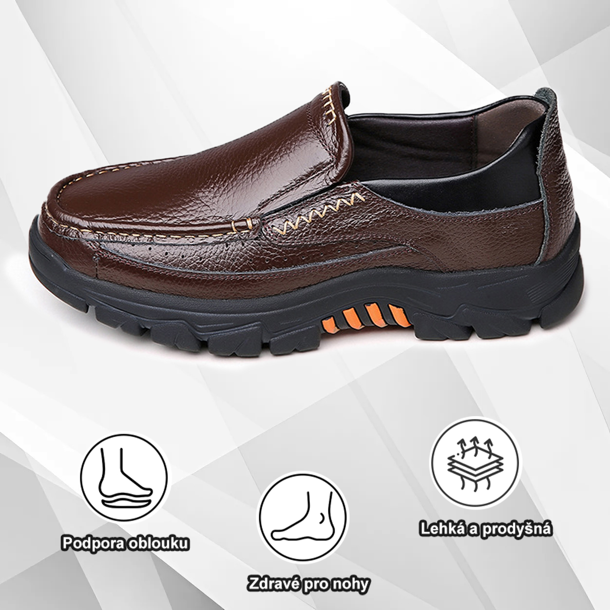 (🔥Dnes sleva 50 % – vezměte si to!) Prémiová stylová ortopedická obuv 👞 – Ergonomický design pro úlevu od bolesti