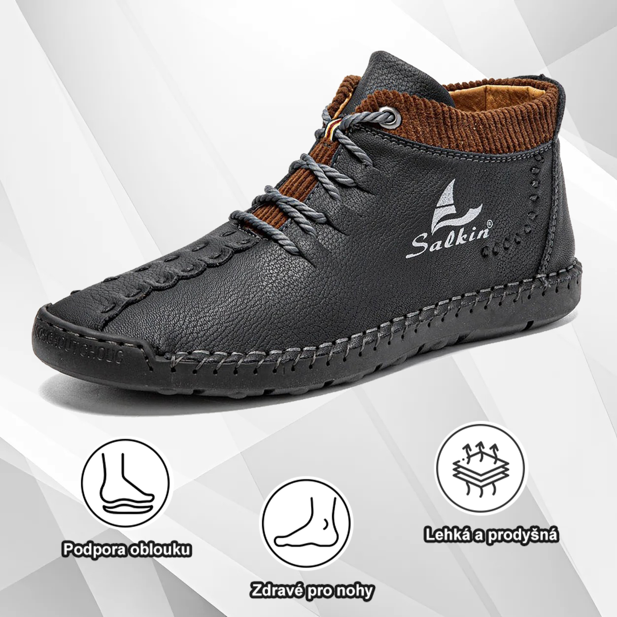 (🔥Dnes sleva 50 % – vezměte si to!) Prémiová stylová ortopedická obuv 👞 – Ergonomický design pro úlevu od bolesti