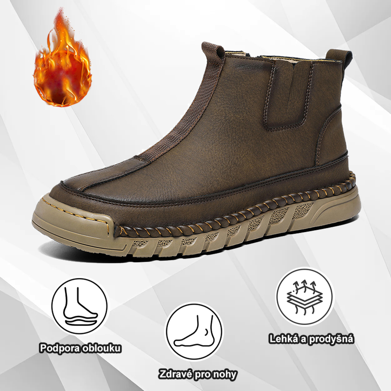 (🔥Dnes sleva 50 % – vezměte si to!) Prémiová stylová ortopedická obuv 👞 – Ergonomický design pro úlevu od bolesti