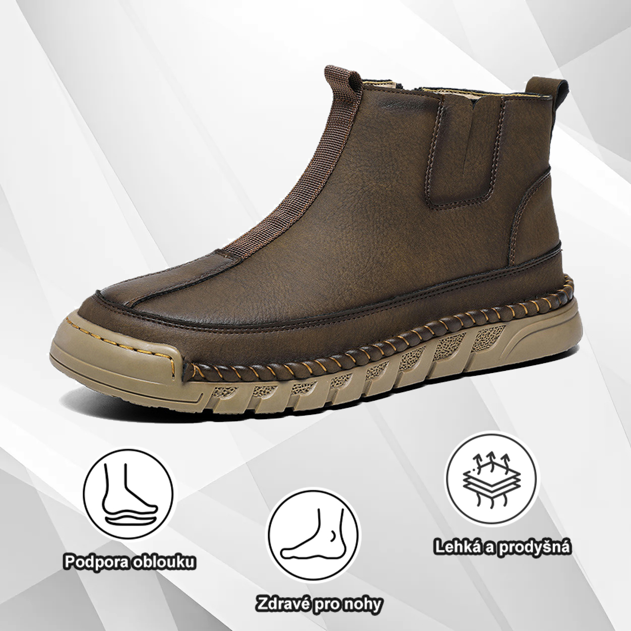 (🔥Dnes sleva 50 % – vezměte si to!) Prémiová stylová ortopedická obuv 👞 – Ergonomický design pro úlevu od bolesti