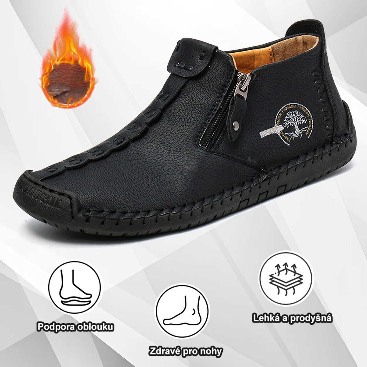 (🔥Dnes sleva 50 % – vezměte si to!) Prémiová stylová ortopedická obuv 👞 – Ergonomický design pro úlevu od bolesti