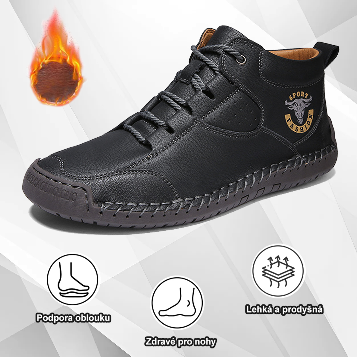 (🔥Dnes sleva 50 % – vezměte si to!) Prémiová stylová ortopedická obuv 👞 – Ergonomický design pro úlevu od bolesti