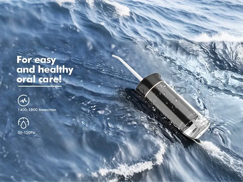 portable usb rechargeable water flosser cordless portable oral irrigator deep cleaning teeth 5   6 nozzles large capacity tank compact for travel use in   home   details 5