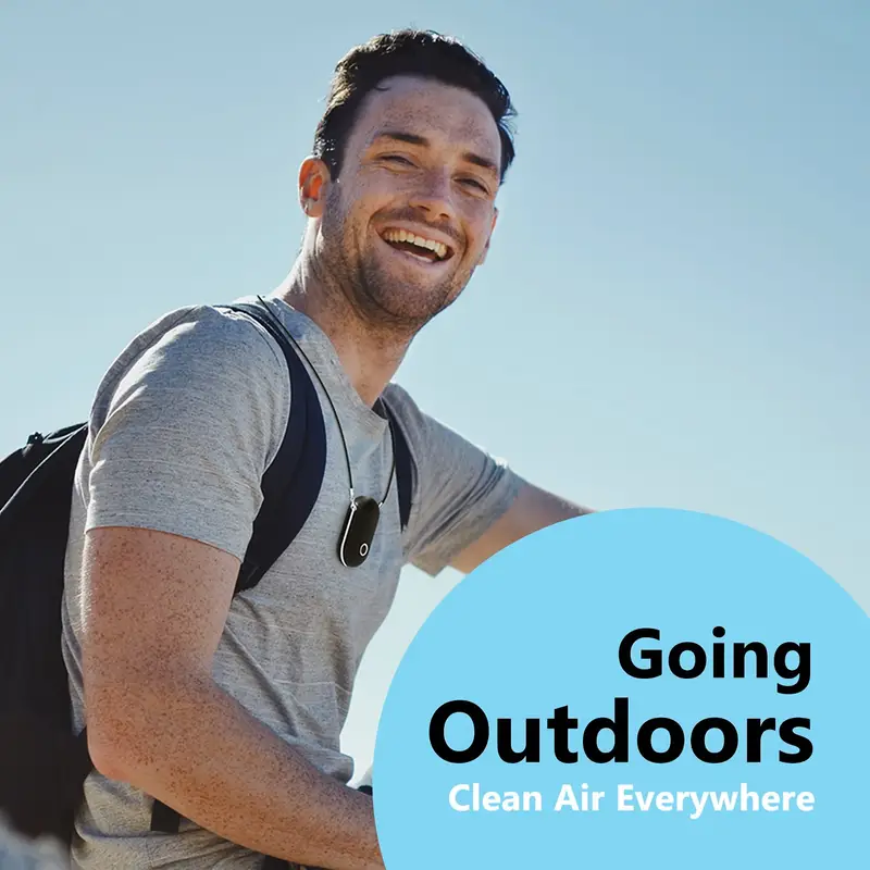 portable necklace rechargeable wearable negative in pink white usb powered silent operation for outdoor car ideal gift for men women mothers fathers friends for car details 6