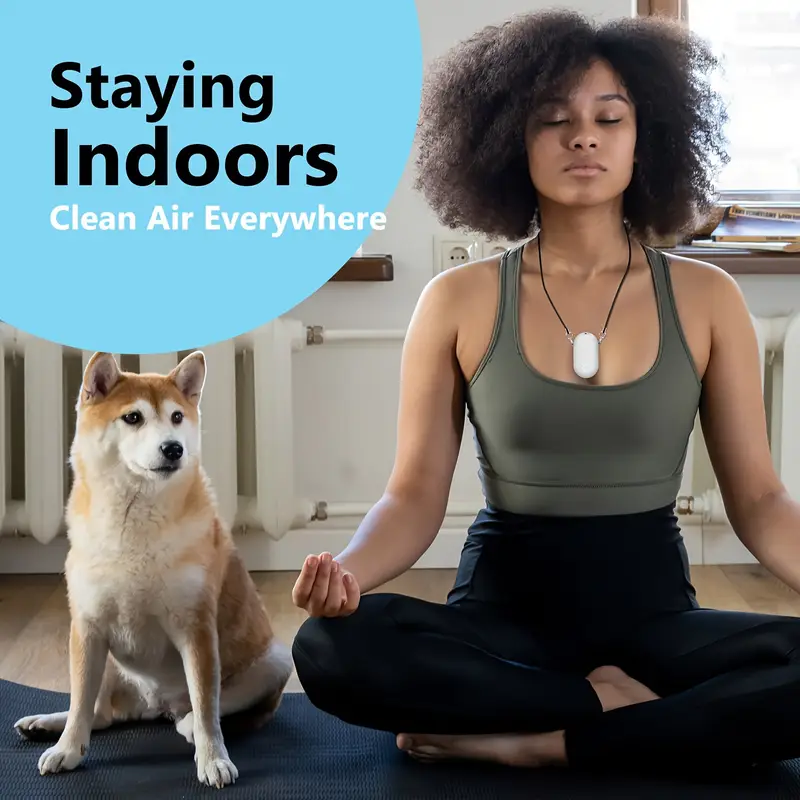 portable necklace rechargeable wearable negative in pink white usb powered silent operation for outdoor car ideal gift for men women mothers fathers friends for car details 5